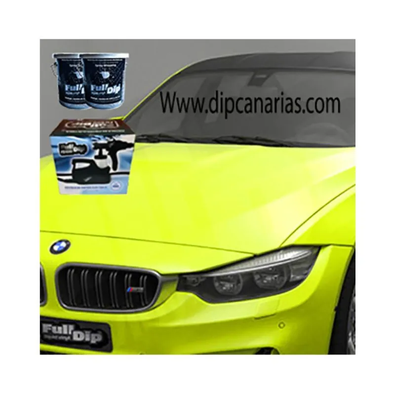 Kit Coche Pequeño Amarillo Flúor