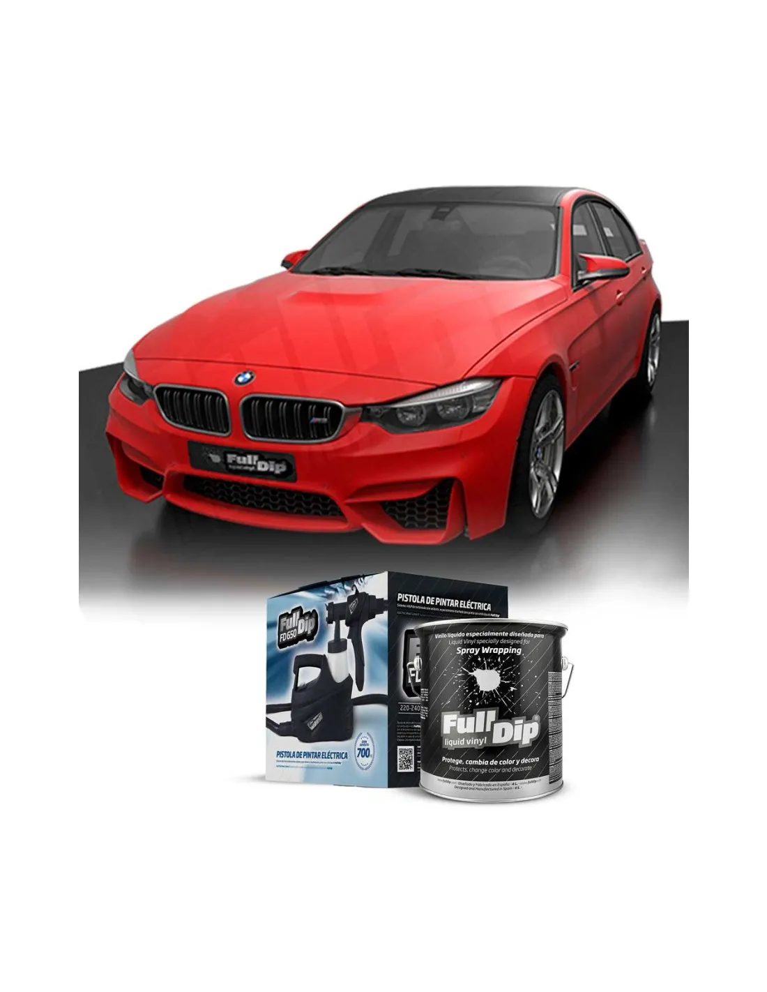 Kit Coche Micro Rojo Sólido Full Dip