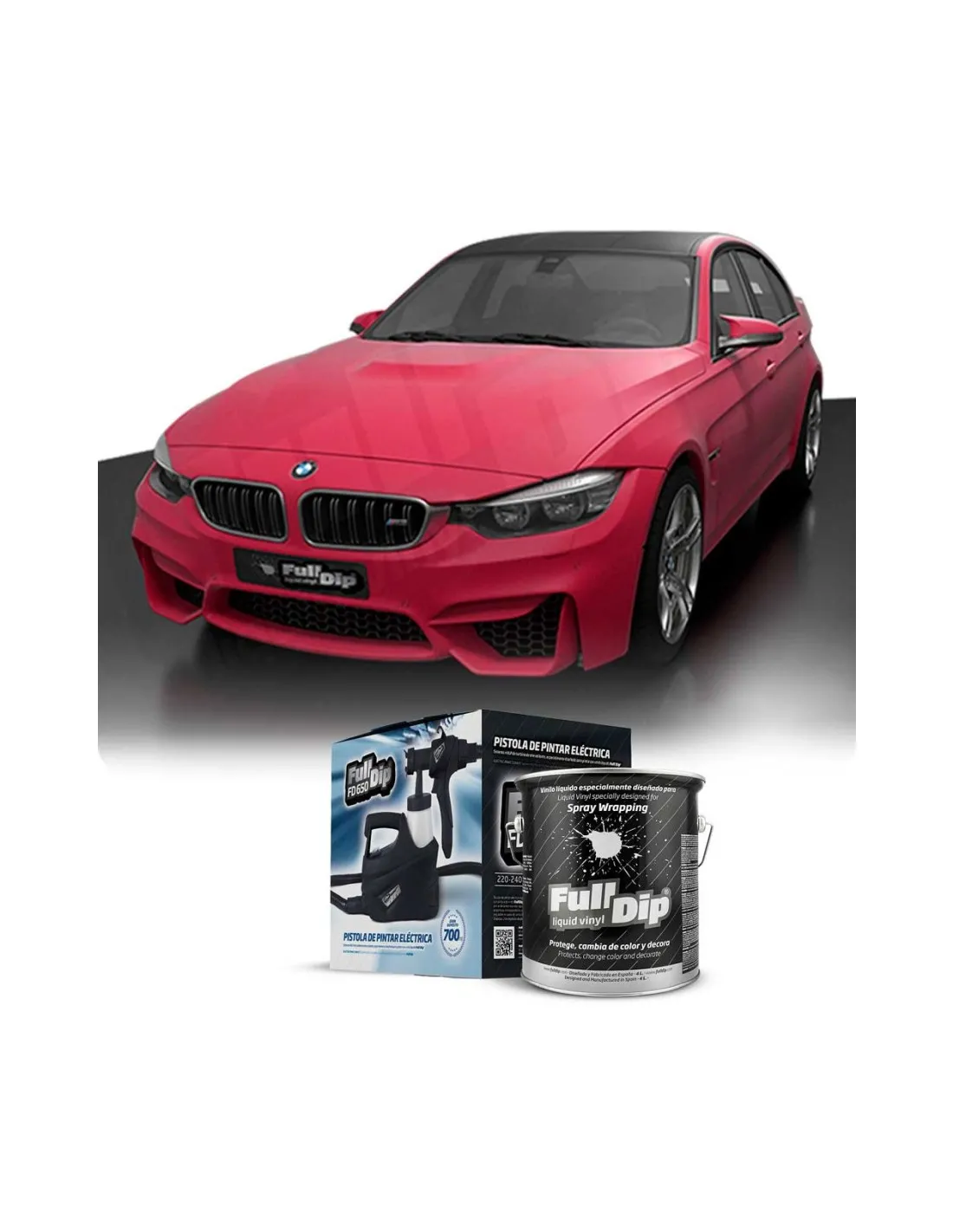 Kit Coche Micro Rosa Chicle Sólido Full Dip