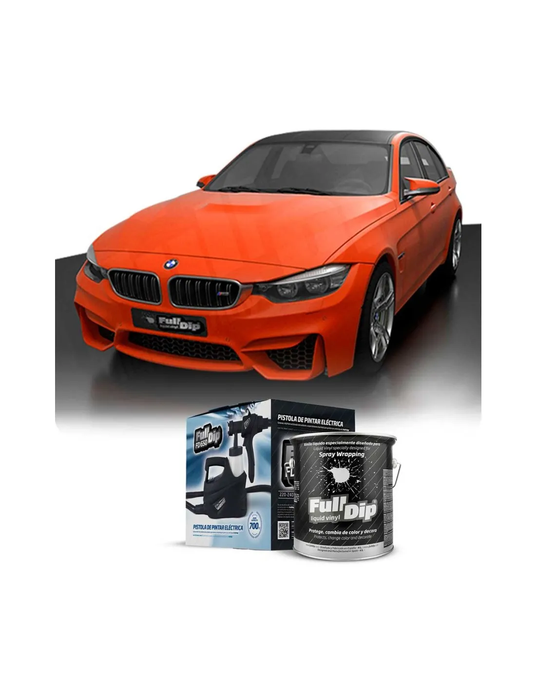 Kit Coche Micro Naranja Sólido Full Dip