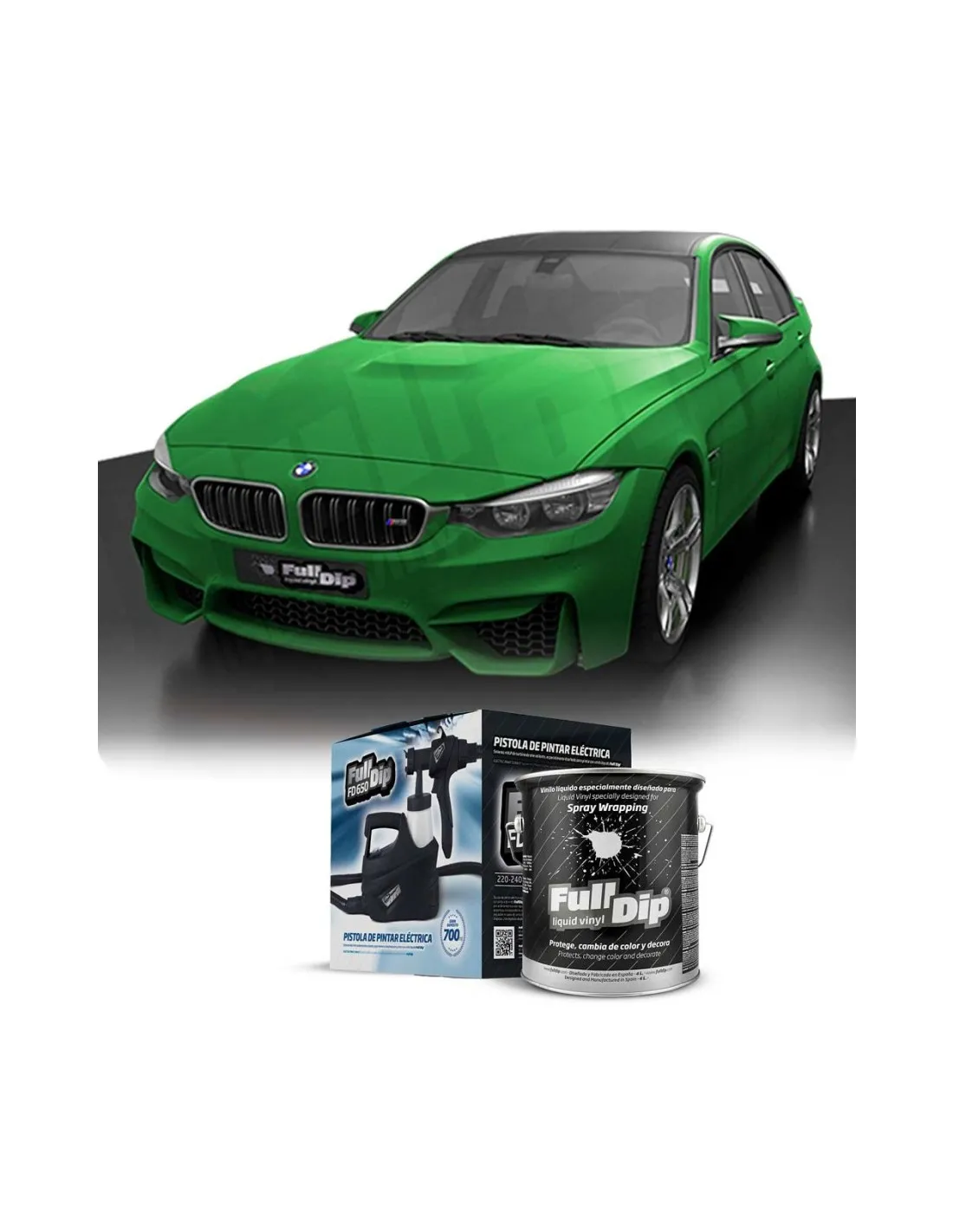 Kit Coche Micro Verde Lima Sólido Full Dip