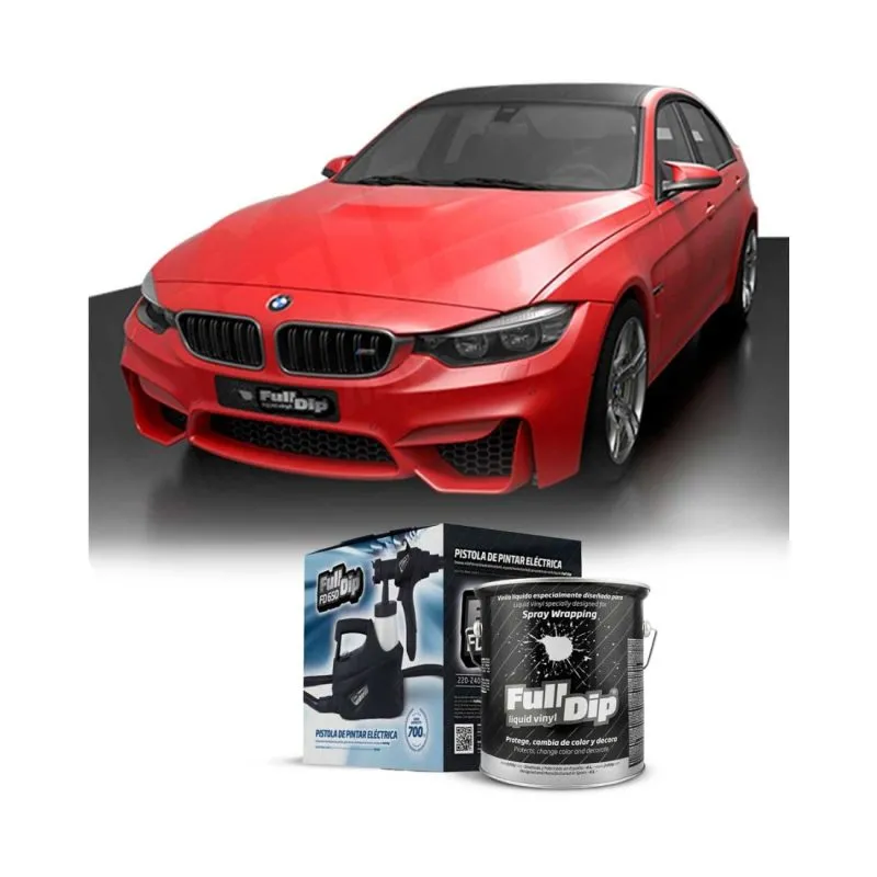 Kit Coche Micro Rojo Metalizado Full Dip