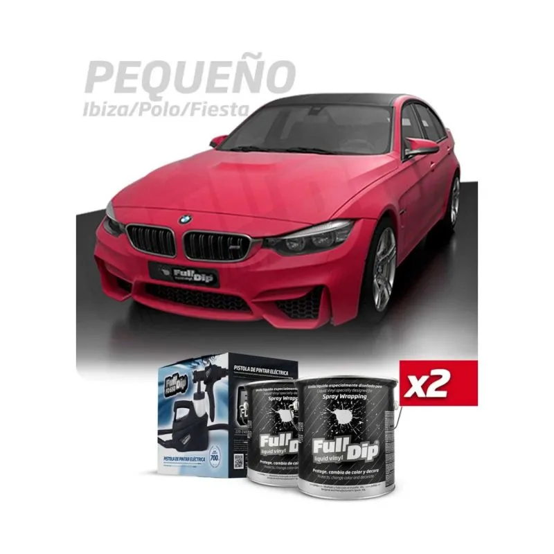 Kit Coche Pequeño Rosa Chicle Sólido Full Dip