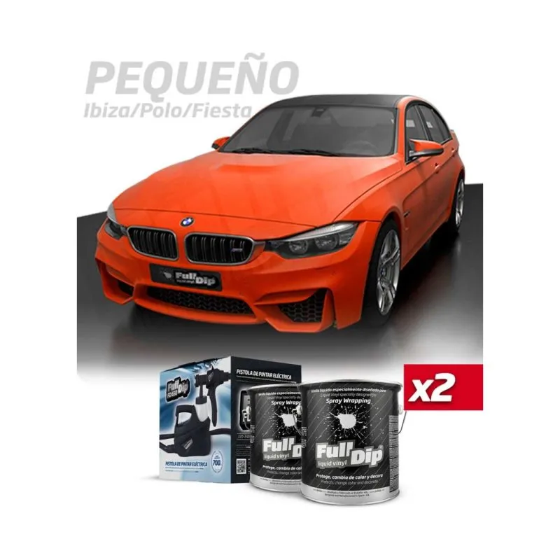Kit Coche Pequeño Naranja Sólido Full Dip