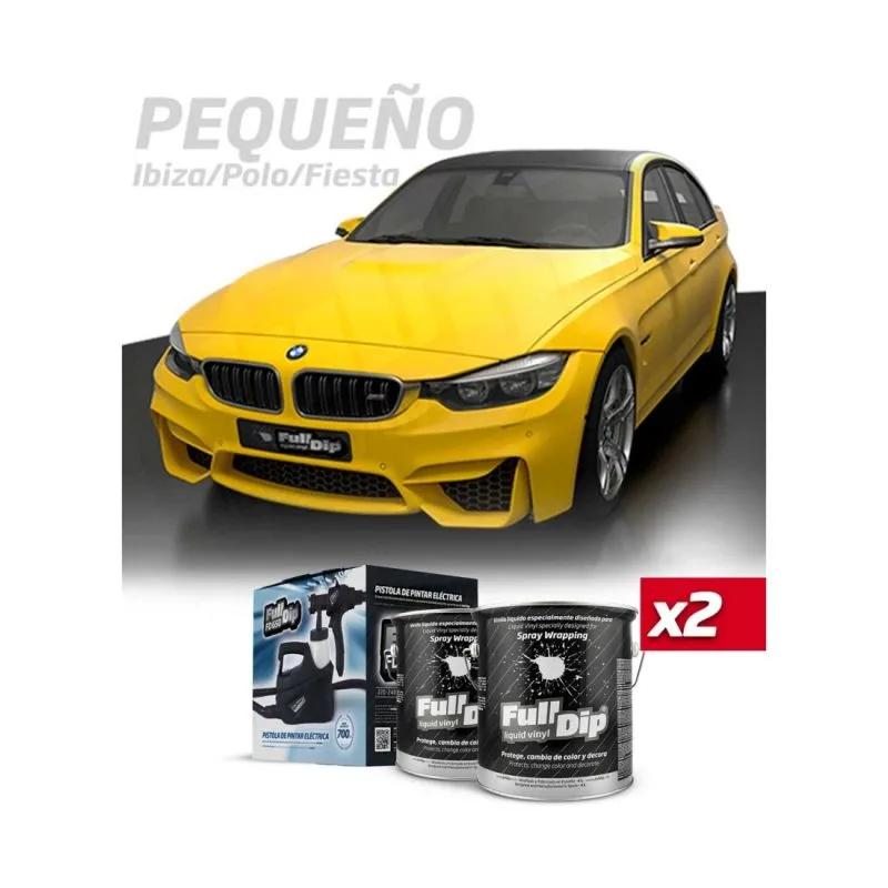 Kit Coche Pequeño Amarillo Sólido Full Dip