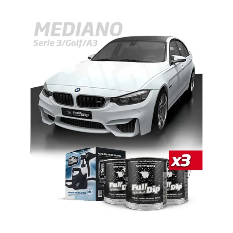 Kit Coche Mediano Blanco Sólido Full Dip