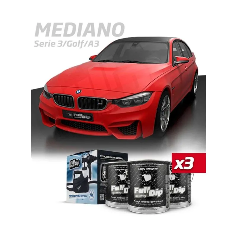 Kit Coche Mediano Rojo Sólido Full Dip