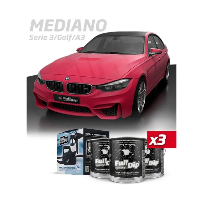 Kit Coche Mediano Rosa Chicle Sólido Full Dip