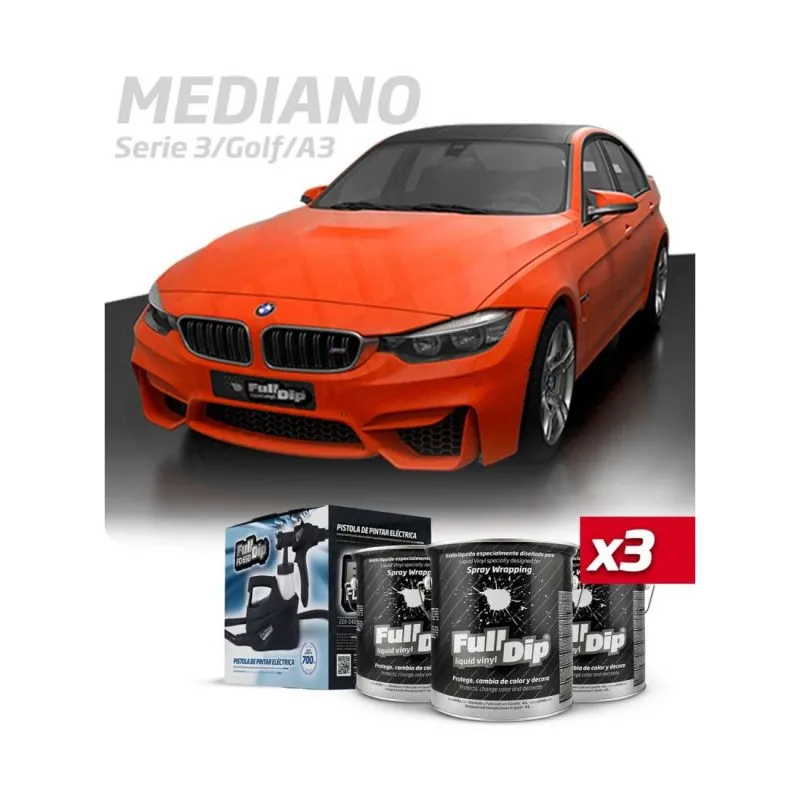Kit Coche Mediano Naranja Sólido Full Dip