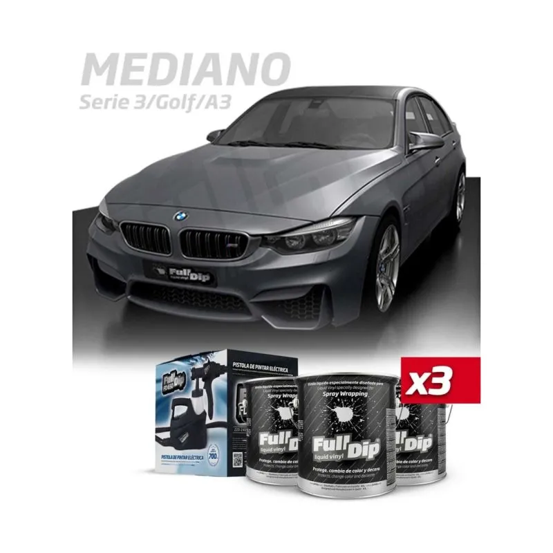 Kit Coche Mediano Antracita Metalizado Full Dip