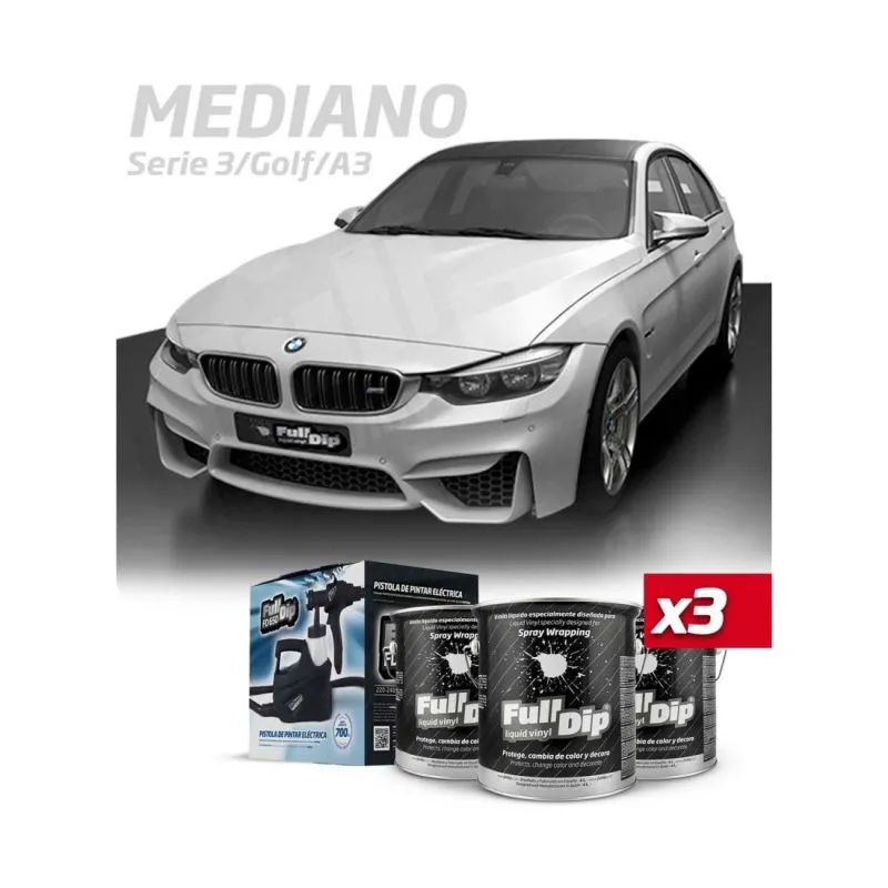 Kit Coche Mediano Hyper Plata Metalizado Full Dip