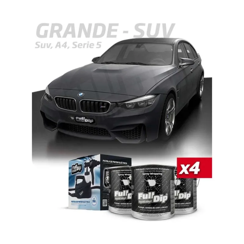 Kit Coche Grande Gun Metal Sólido Full Dip