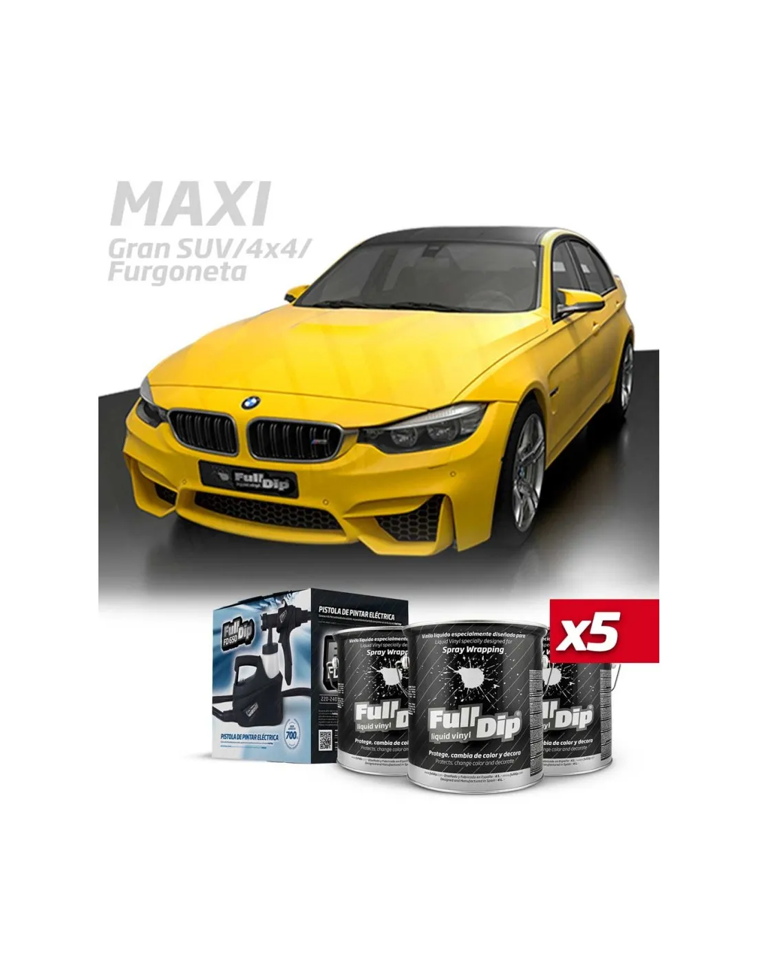 Kit Coche Maxi Amarillo Sólido Full Dip