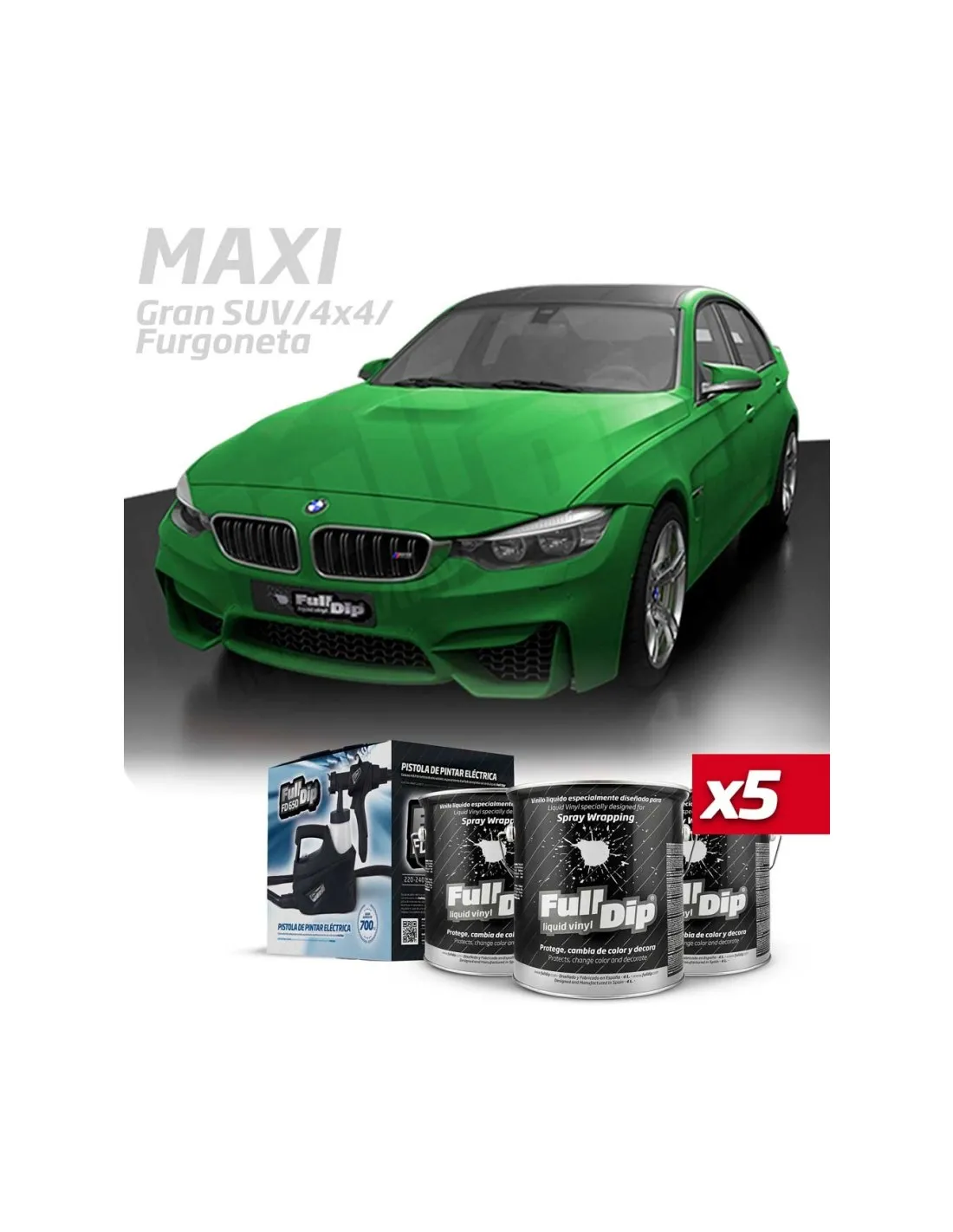 Kit Coche Maxi Verde Lima Sólido Full Dip