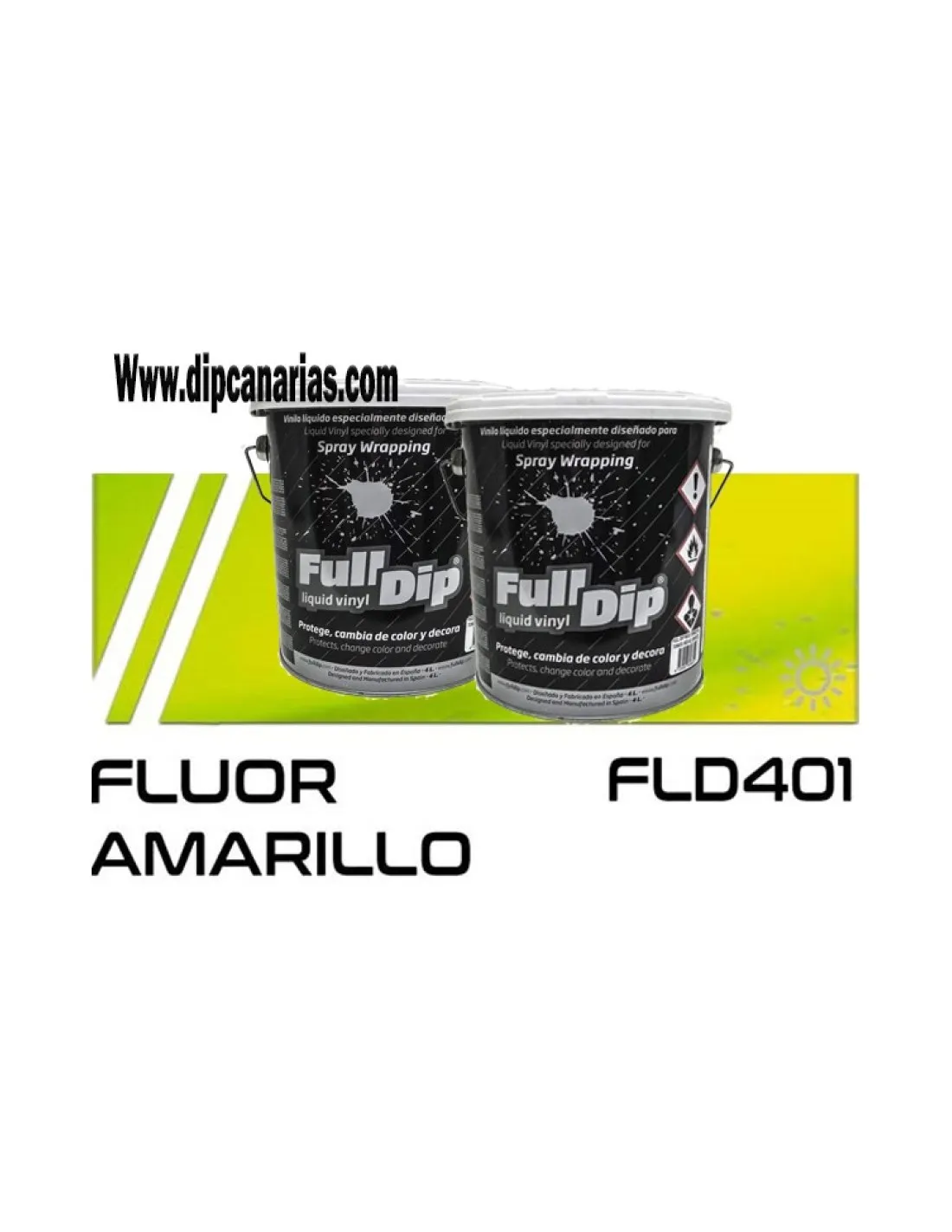 Pack Bote 4L Amarillo Flúor+ Blanco