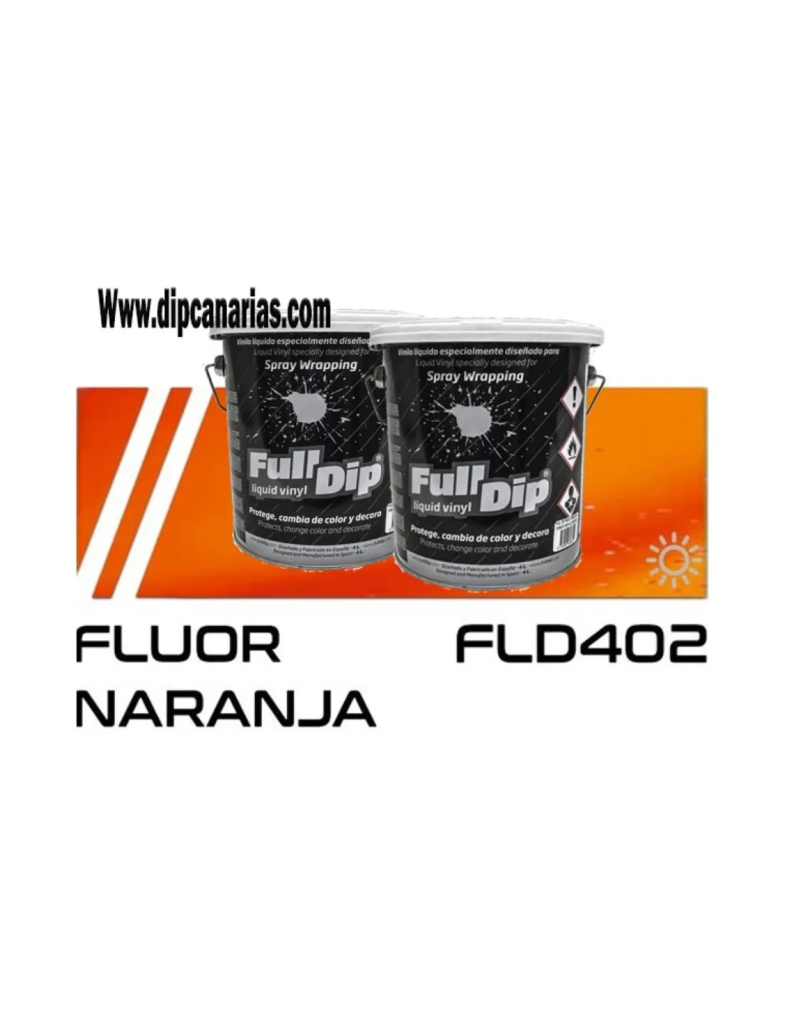 Pack Bote 4L Naranja Flúor + Blanco