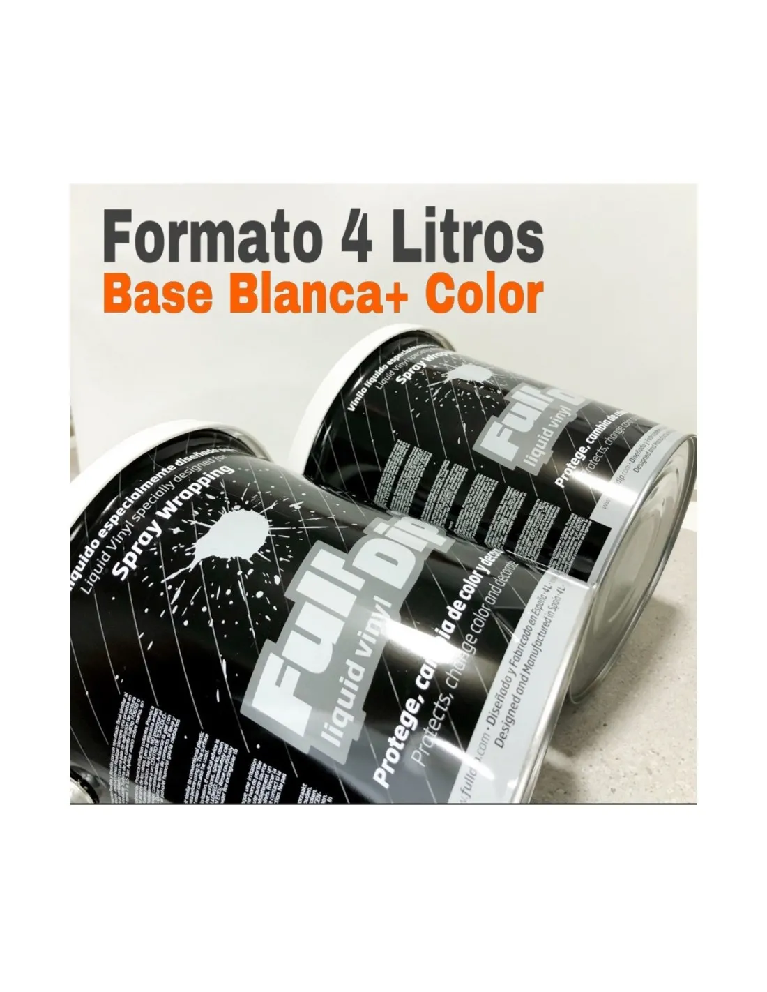Pack Bote 4L Naranja Flúor + Blanco