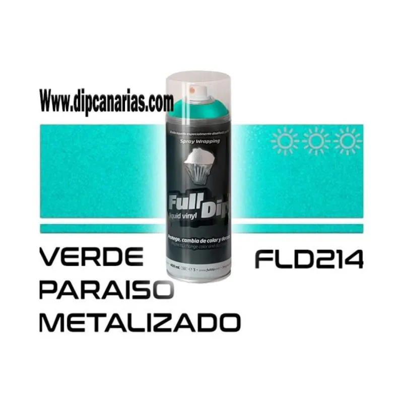 Vinilo Líquido Verde Paraíso Metalizado 400 ml. Spray