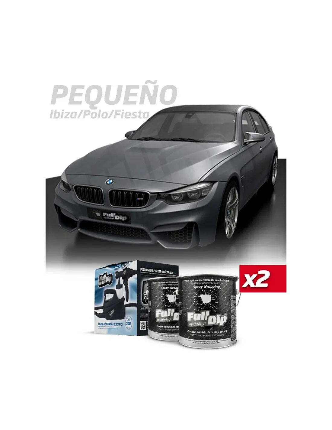 Kit Coche Pequeño Antracita Metalizado Full Dip